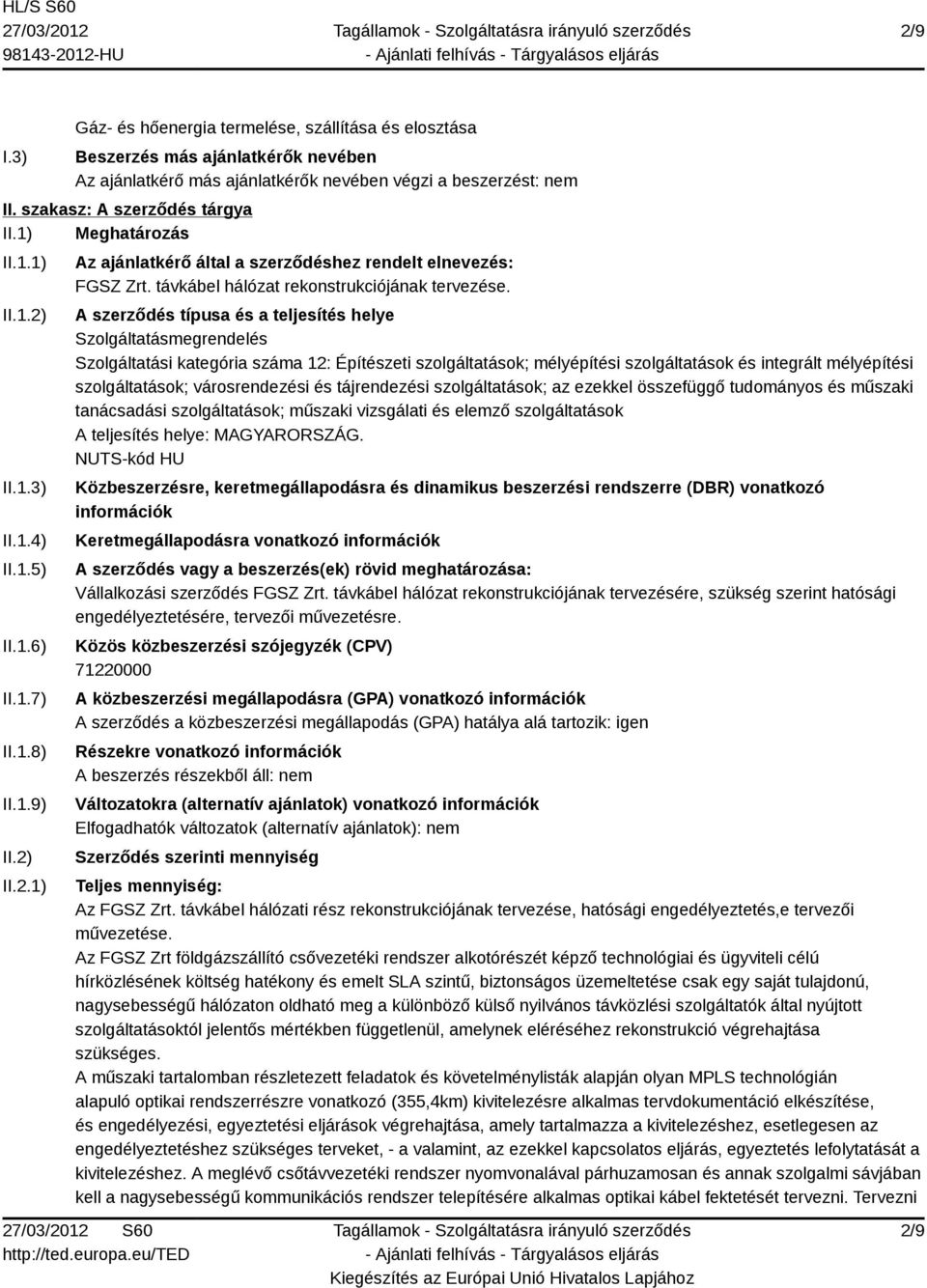 távkábel hálózat rekonstrukciójának tervezése.