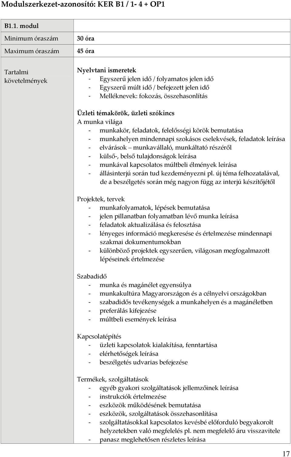 munkakör, feladatok, felelősségi körök bemutatása munkahelyen mindennapi szokásos cselekvések, feladatok leírása elvárások munkavállaló, munkáltató részéről külső, belső tulajdonságok leírása