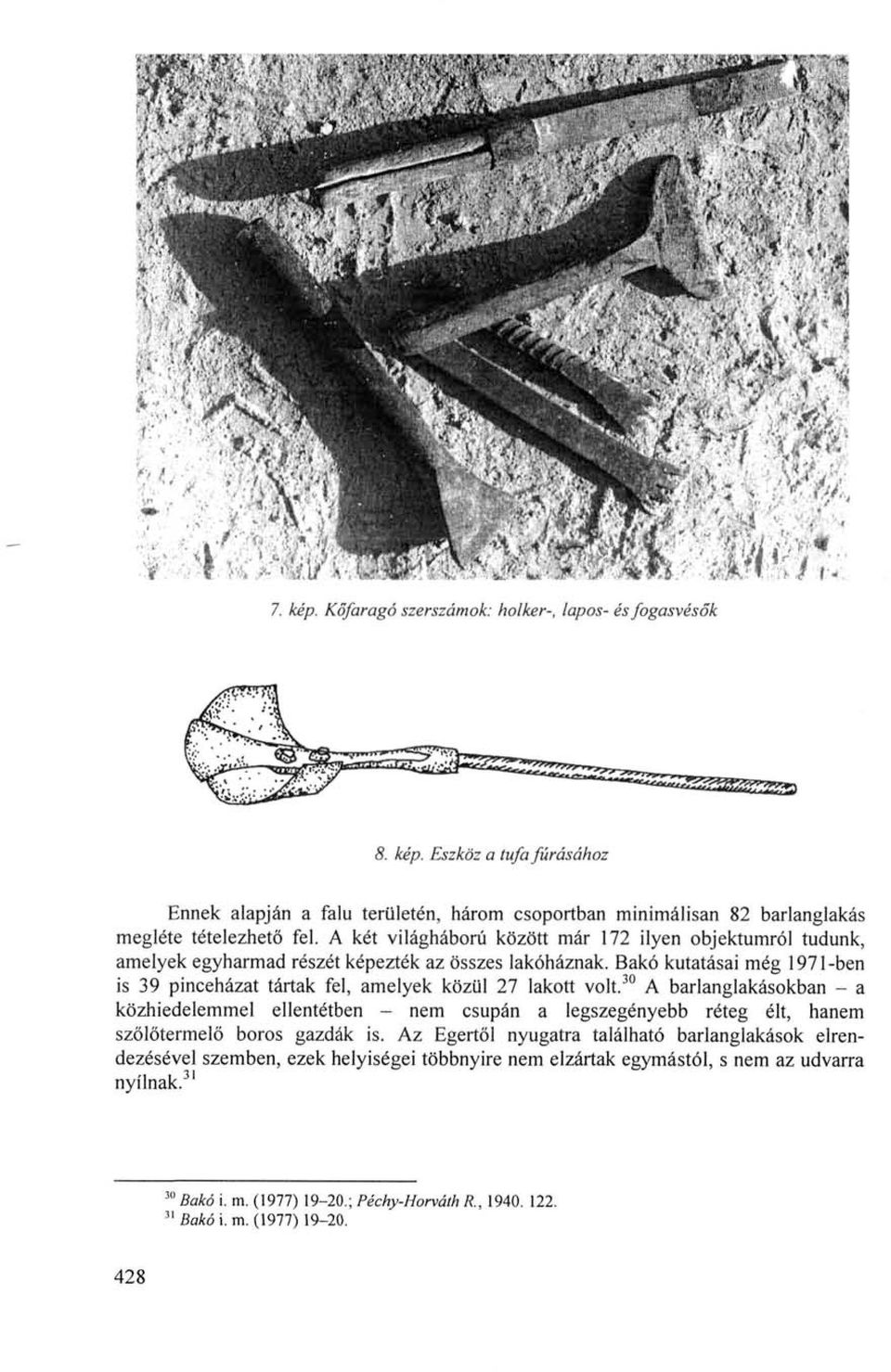 Bakó kutatásai még 1971 -ben is 39 pinceházat tártak fel, amelyek közül 27 lakott volt.