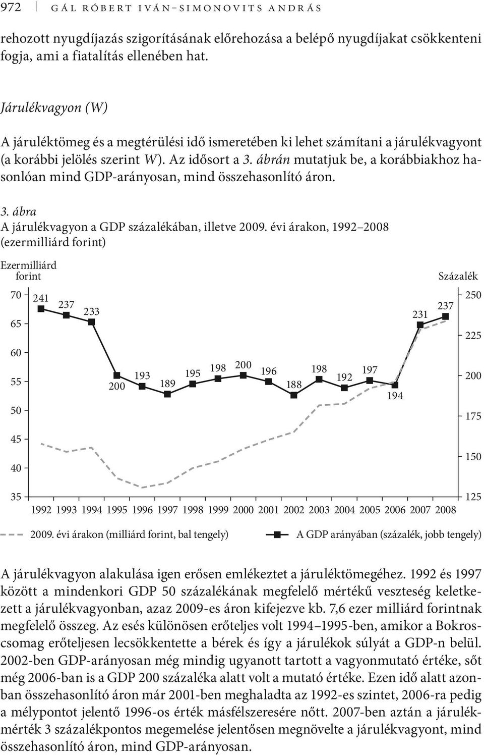 ábrán mutatjuk be, a korábbiakhoz hasonlóan mind GDP-arányosan, mind összehasonlító áron. 3. ábra A járulékvagyon a GDP százalékában, illetve 2009.