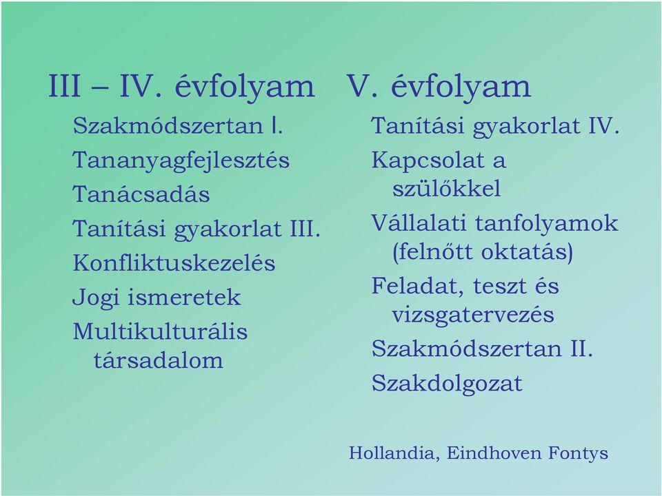 Konfliktuskezelés Jogi ismeretek Multikulturális társadalom V.