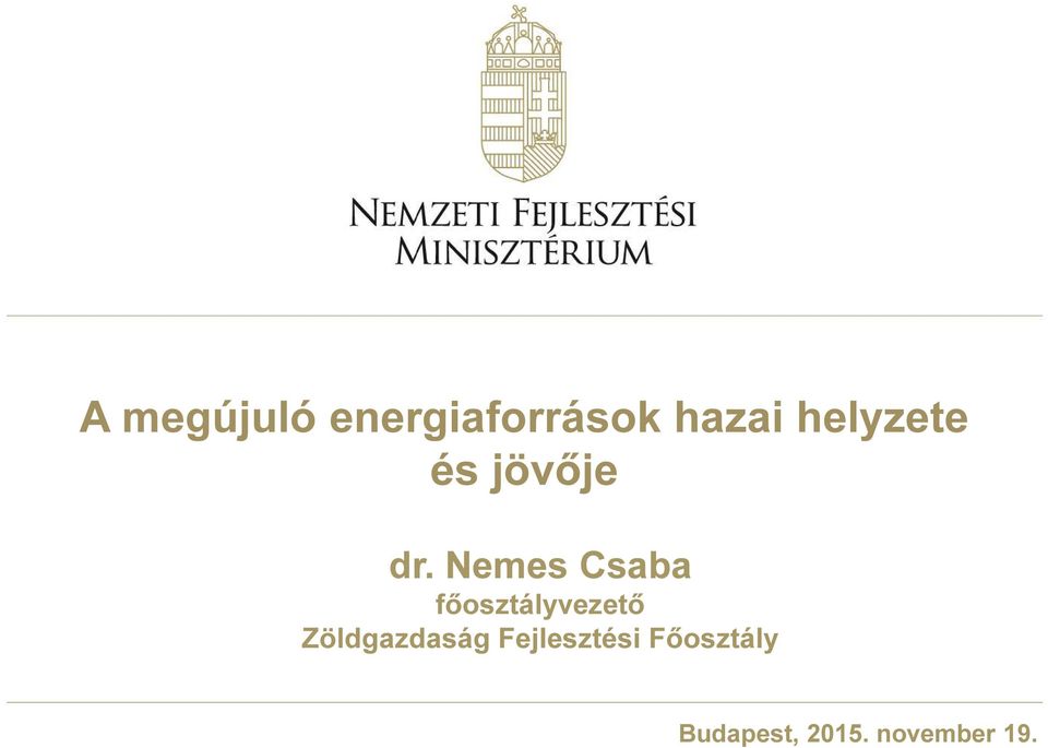 Nemes Csaba főosztályvezető