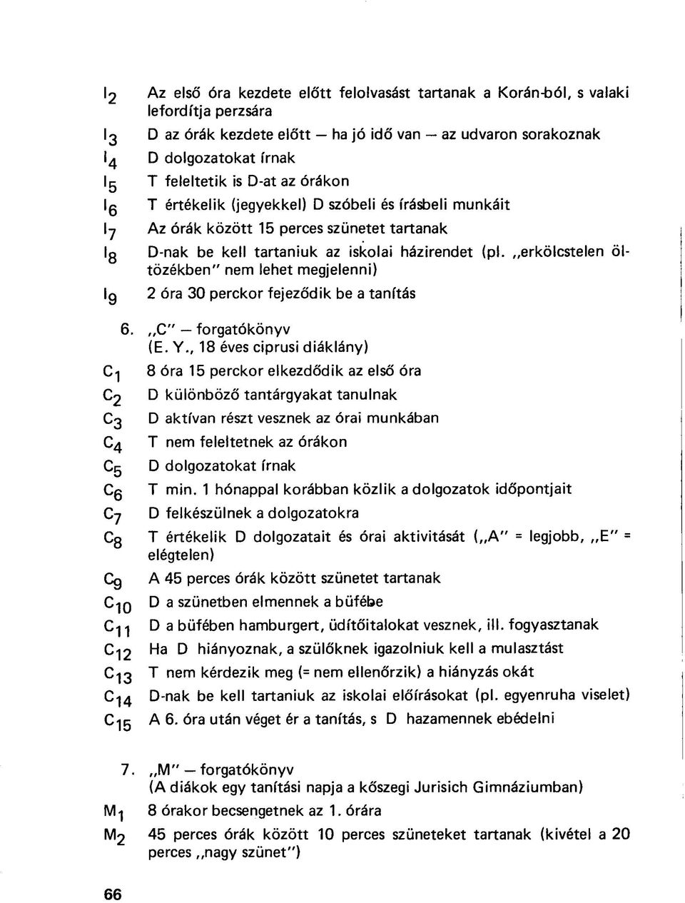 erkölcstelen öltözékben" nem lehet megjelenni) 2 óra 30 perckor fejeződik be a tanítás 6. C" forgatókönyv (E. Y.