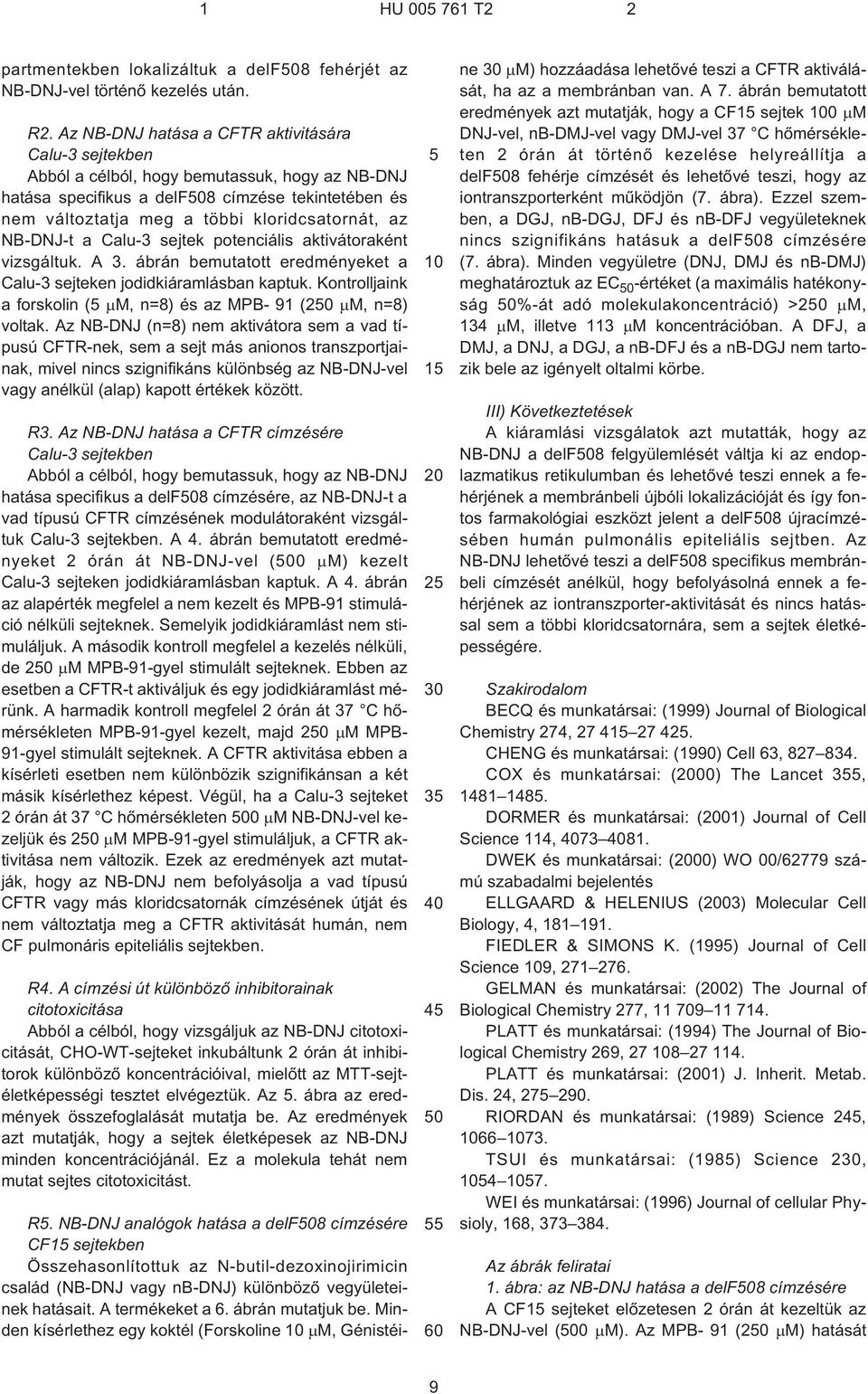 az NB¹DNJ¹t a Calu¹3 sejtek potenciális aktivátoraként vizsgáltuk. A 3. ábrán bemutatott eredményeket a Calu¹3 sejteken jodidkiáramlásban kaptuk.