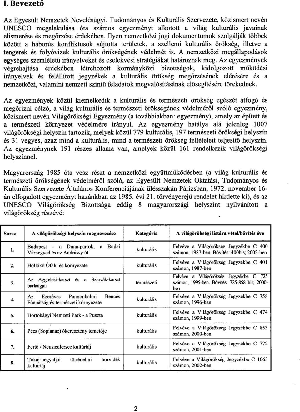 Ilyen nemzetközi jogi dokumentumok szolgálják többek között a háborús konfliktusok sújtotta területek, a szellemi kulturális örökség, illetve a tengerek és folyóvizek kulturális örökségének védelmét