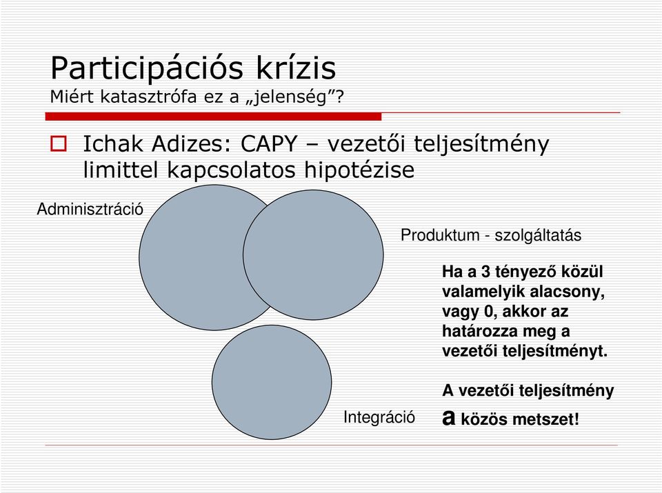 Adminisztráció Produktum - szolgáltatás Ha a 3 tényező közül valamelyik