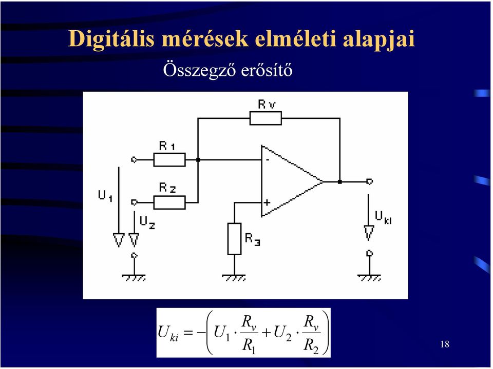 Összegző erősítő U ki