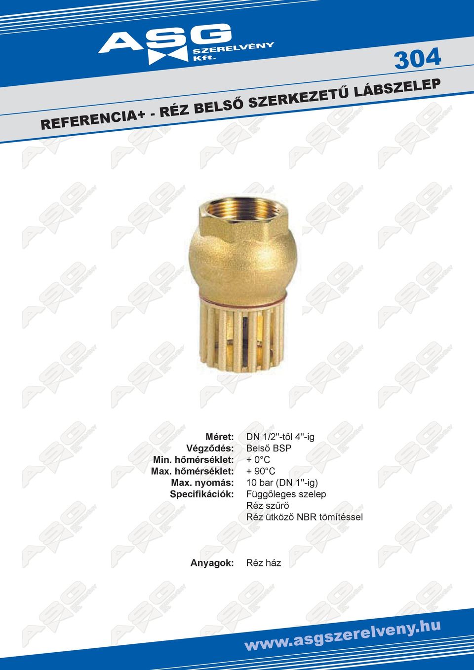 nomá: Spcifikációk: Anok: DN 1/2"tő