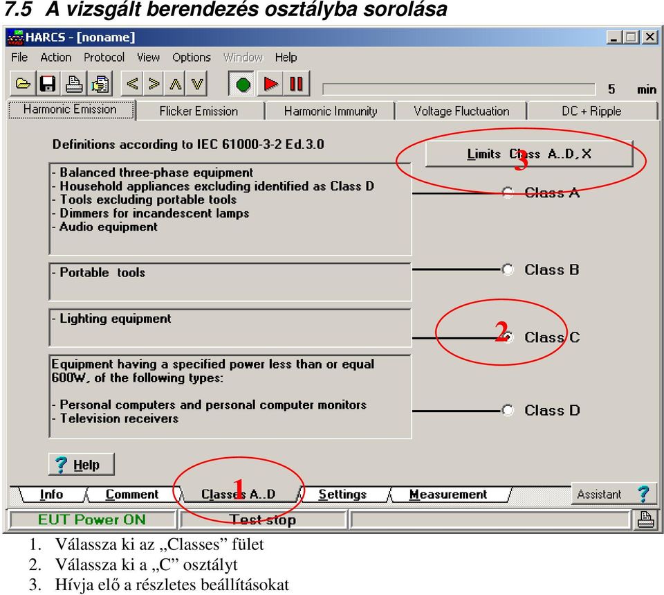 Válassza ki az Classes fület 2.