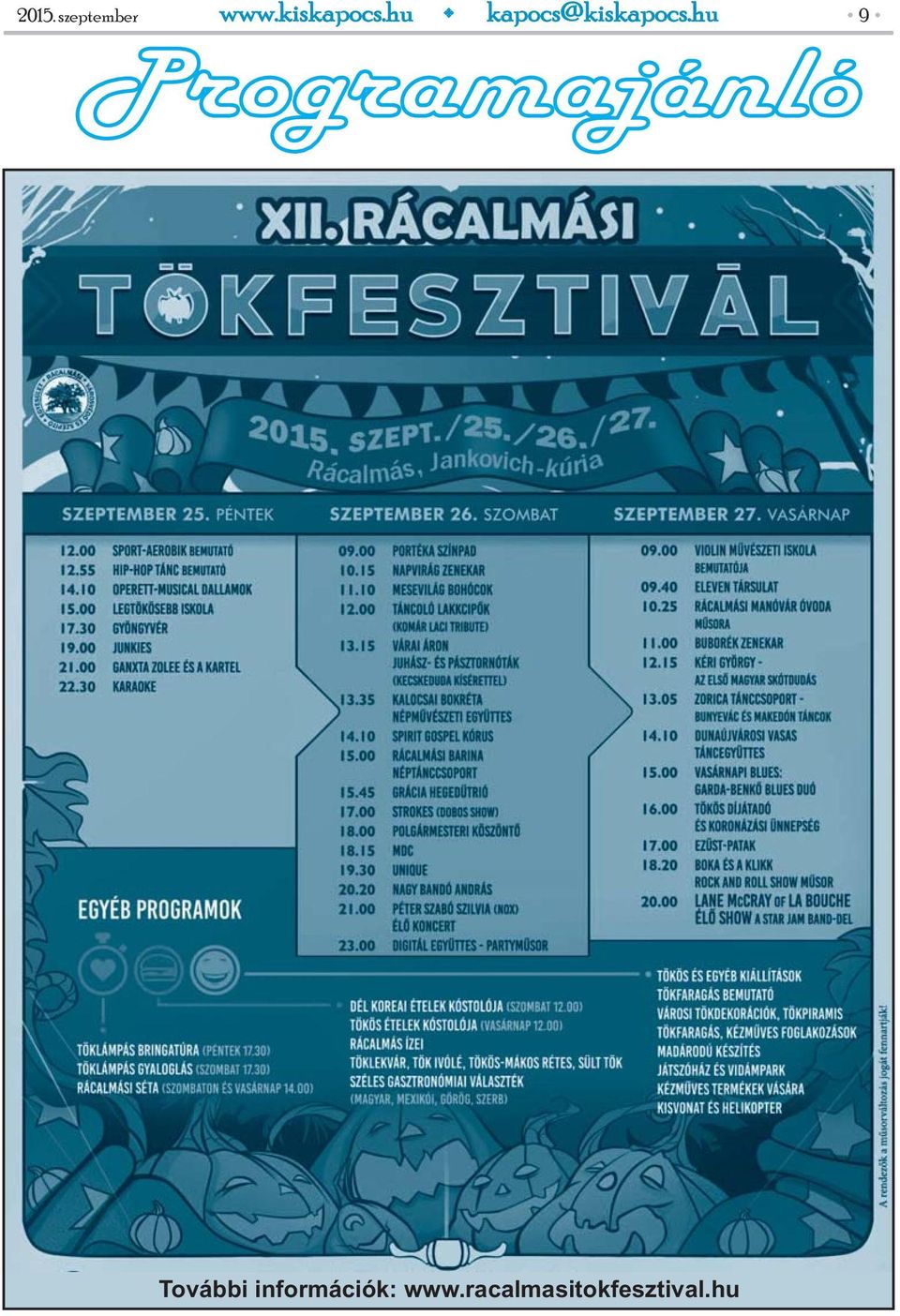 Programajánló További