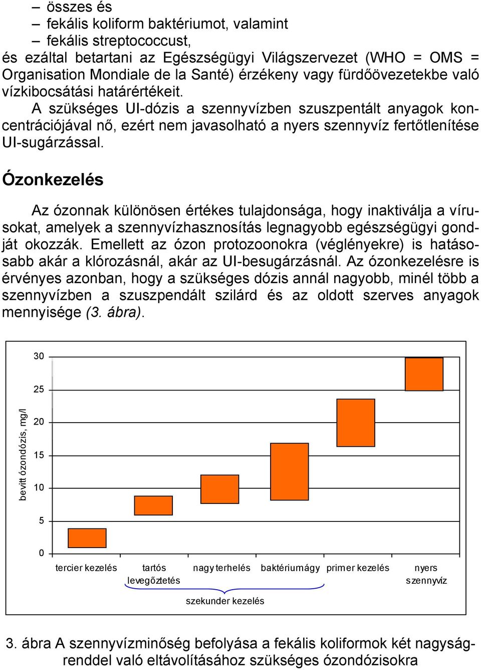 Ózonkezelés Az ózonnak különösen értékes tulajdonsága, hogy inaktiválja a vírusokat, amelyek a szennyvízhasznosítás legnagyobb egészségügyi gondját okozzák.