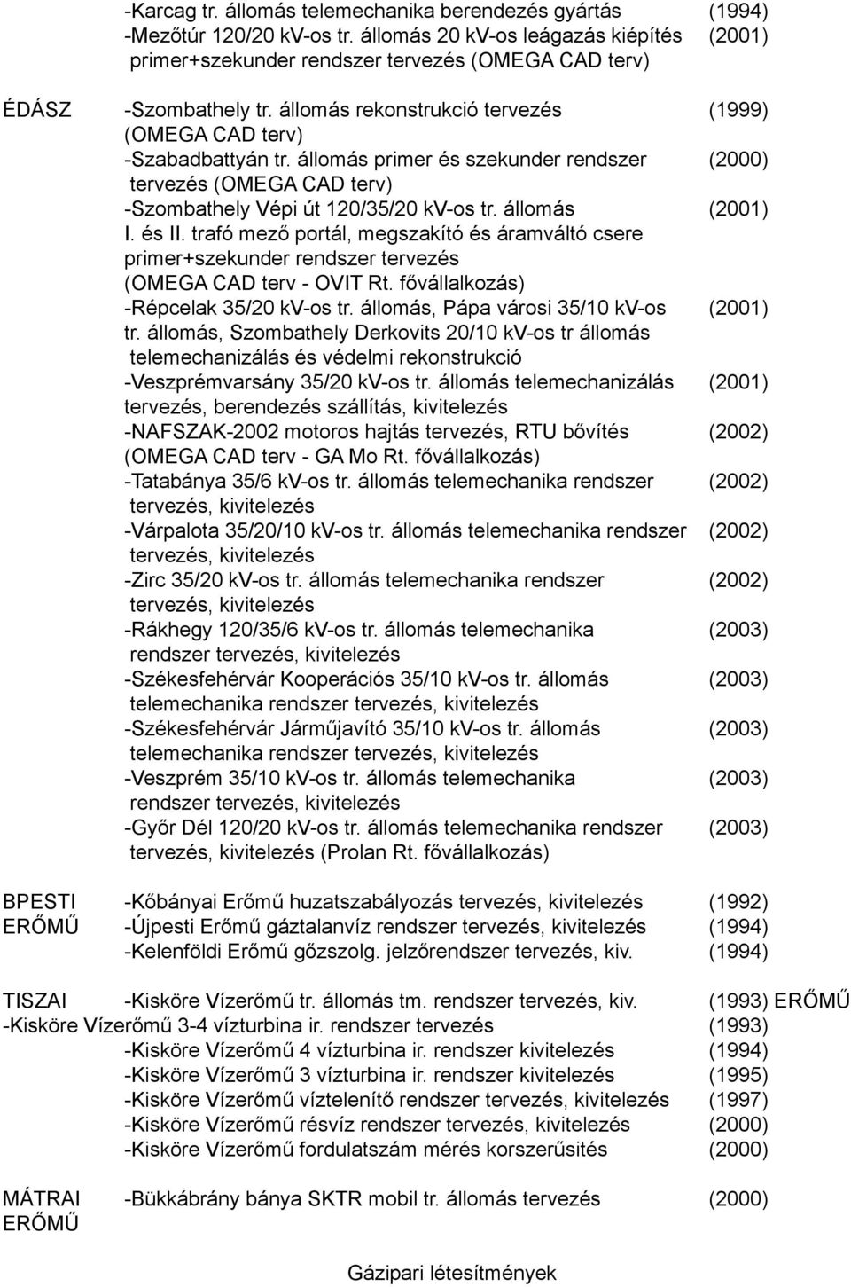 trafó mező portál, megszakító és áramváltó csere primer+szekunder rendszer (OMEGA CAD terv - OVIT Rt. fővállalkozás) -Répcelak 35/20 kv-os tr. állomás, Pápa városi 35/10 kv-os (2001) tr.