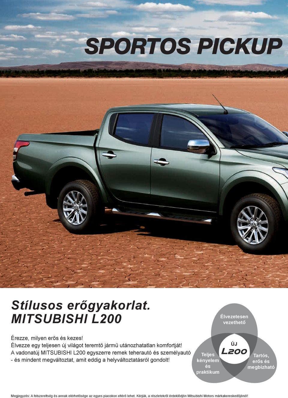 A vadonatúj MITSUBISHI L2 eyszerre remek teherautó és személyautó - és mindent meváltoztat, amit eddi a helyváltoztatásról