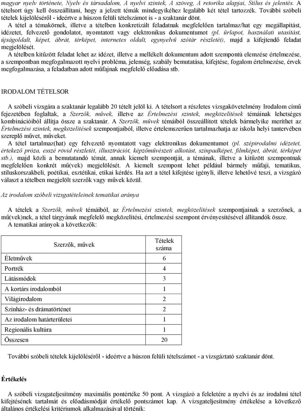 A tétel a témakörnek, illetve a tételben konkretizált feladatnak megfelelıen tartalmaz/hat egy megállapítást, idézetet, felvezetı gondolatot, nyomtatott vagy elektronikus dokumentumot (pl.