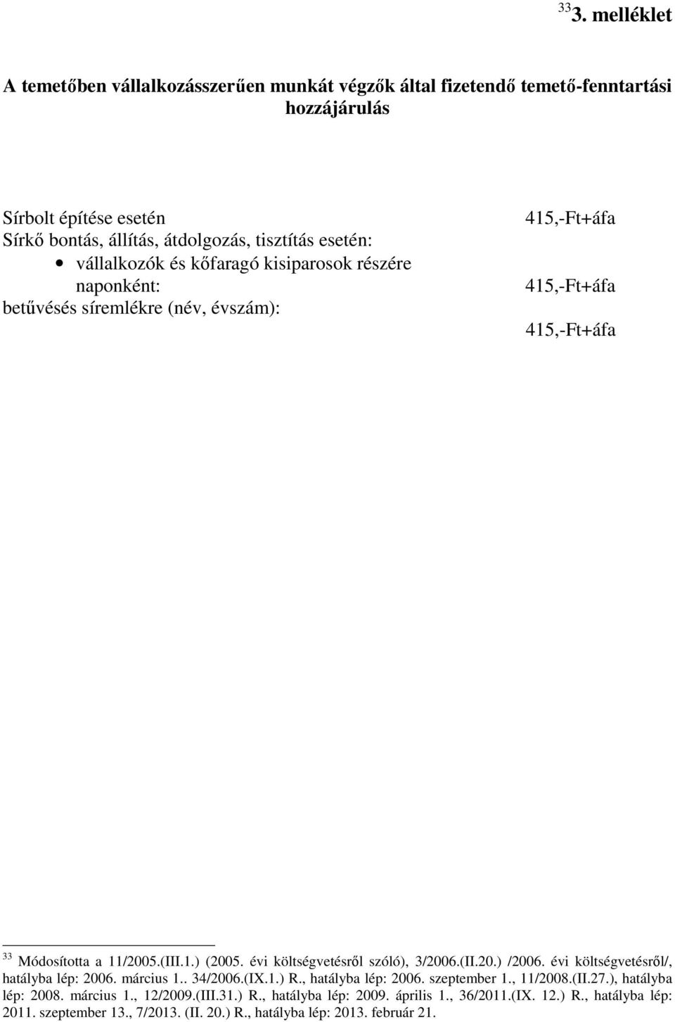 évi költségvetésről szóló), 3/2006.(II.20.) /2006. évi költségvetésről/, hatályba lép: 2006. március 1.. 34/2006.(IX.1.) R., hatályba lép: 2006. szeptember 1., 11/2008.(II.27.