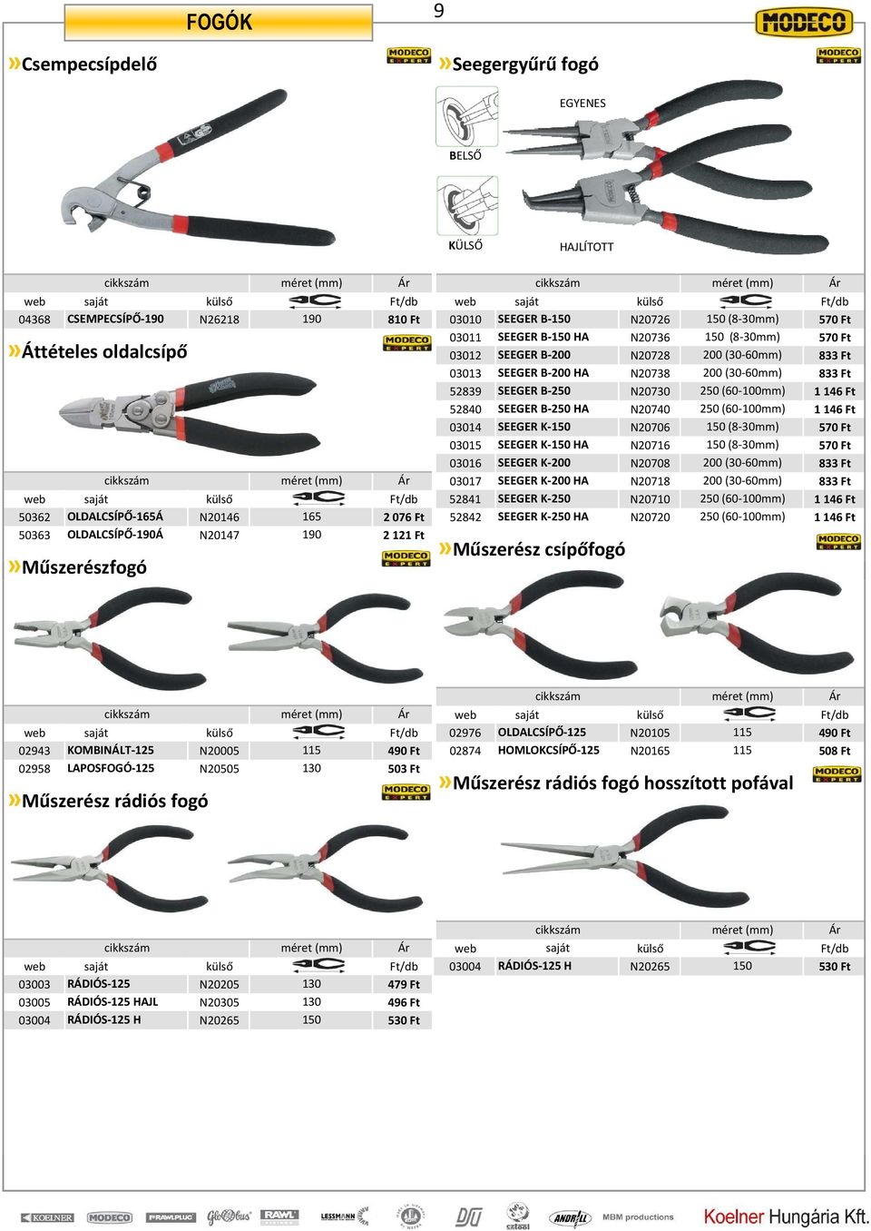 1146 Ft 03014 SEEGER K-150 N20706 150 (8-30mm) 570 Ft 03015 SEEGER K-150 HA N20716 150 (8-30mm) 570 Ft 03016 SEEGER K-200 N20708 200 (30-60mm) 833 Ft 03017 SEEGER K-200 HA N20718 200 (30-60mm) 833 Ft