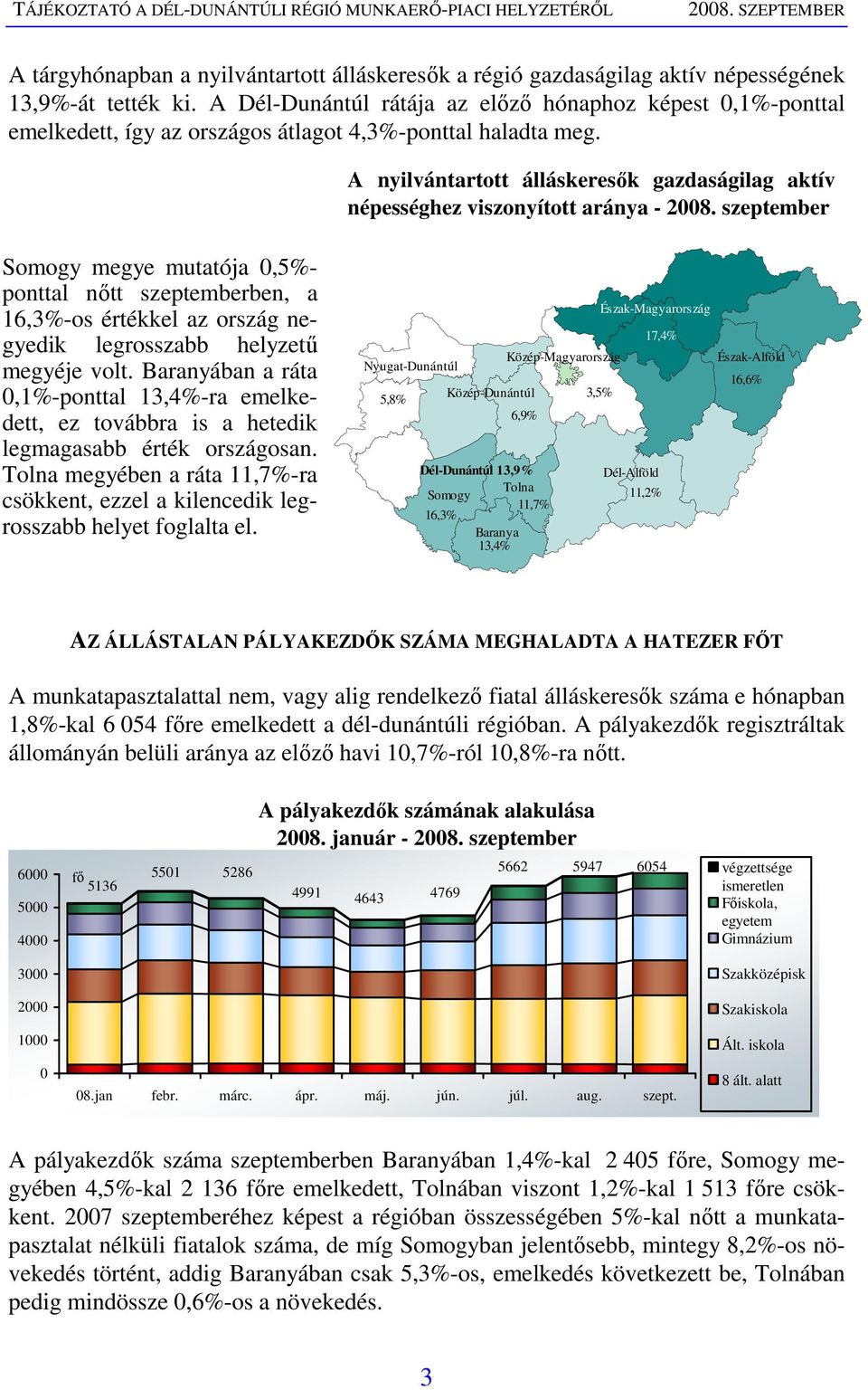 A nyilvántartott álláskeresık gazdaságilag aktív népességhez viszonyított aránya - 2008.