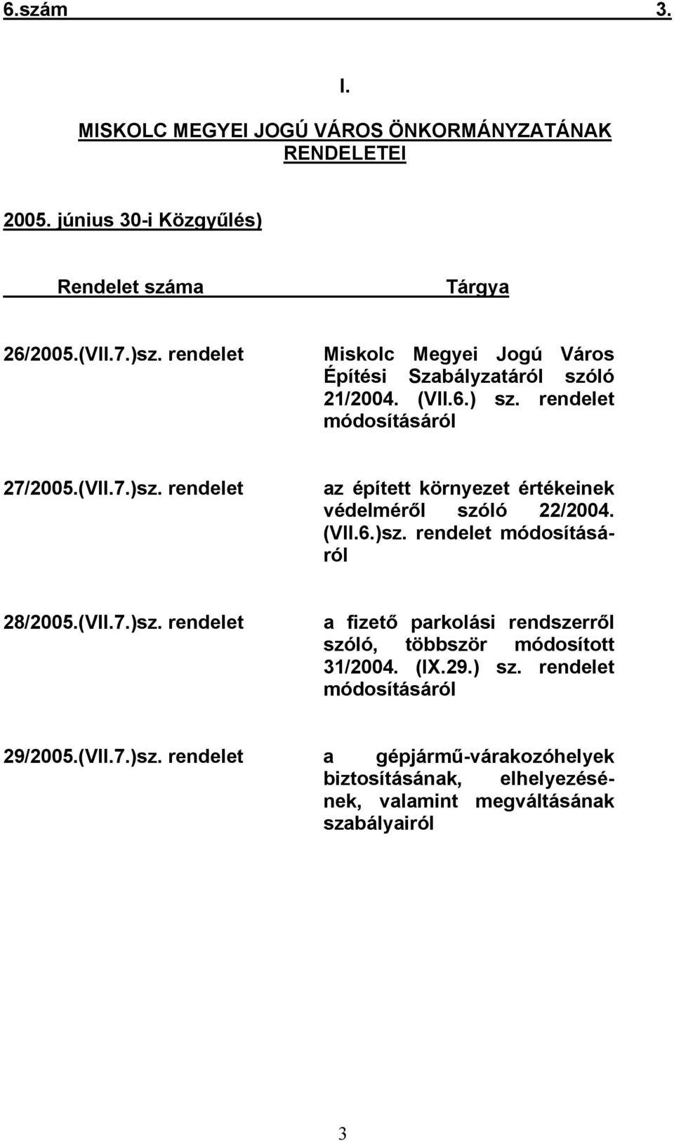 rendelet 28/2005.(VII.7.)sz. rendelet a fizető parkolási rendszerről szóló, többször módosított 31/2004. (IX.29.) sz.