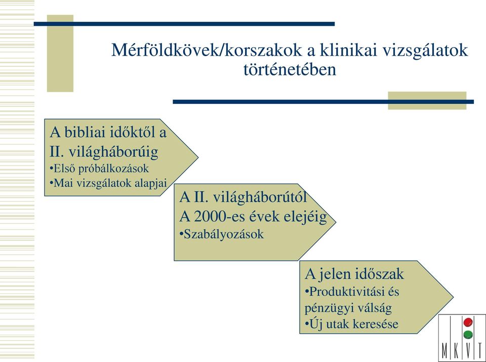 világháborúig Első próbálkozások Mai vizsgálatok alapjai A II.