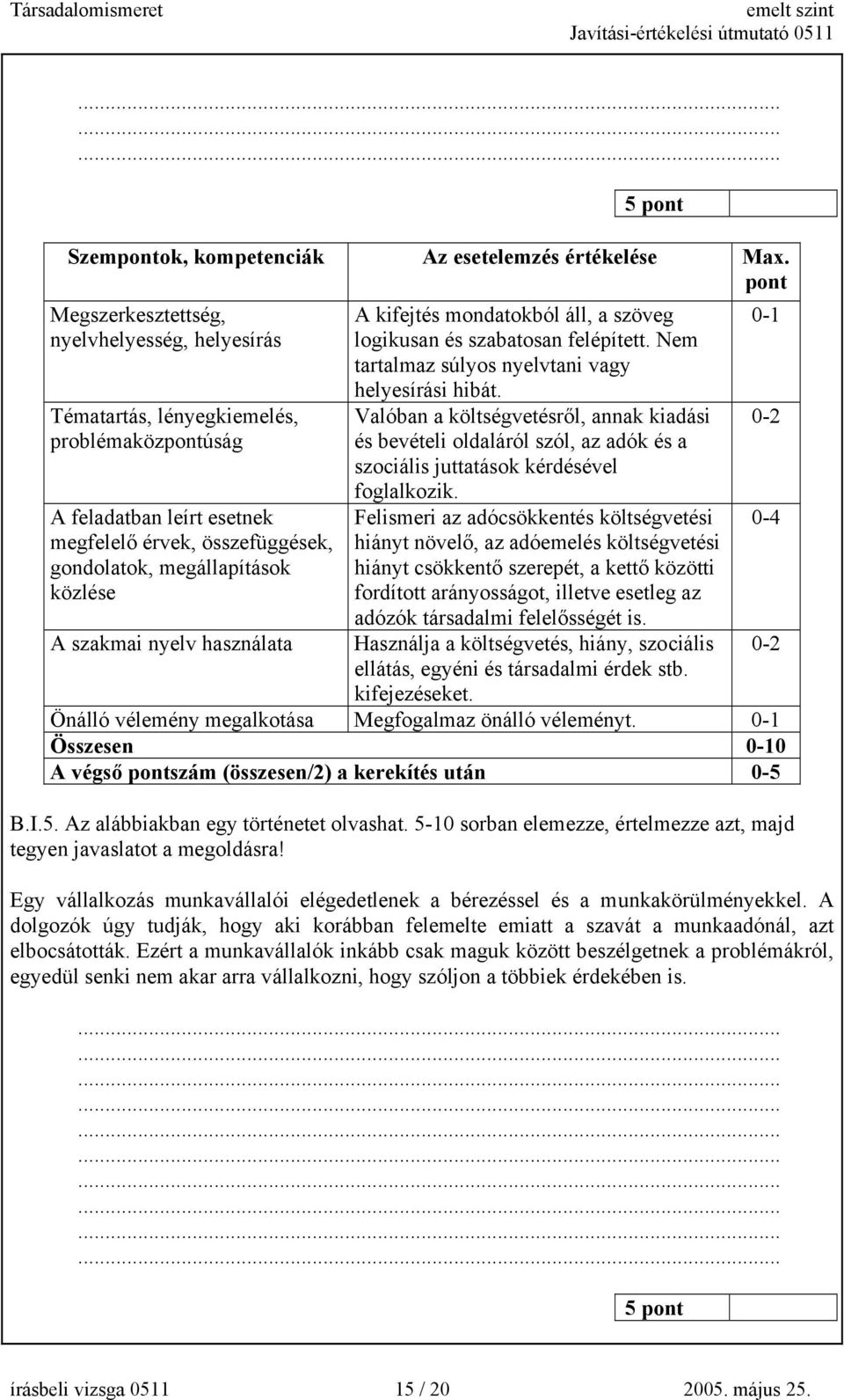 nyelv használata A kifejtés mondatokból áll, a szöveg logikusan és szabatosan felépített. Nem tartalmaz súlyos nyelvtani vagy helyesírási hibát.