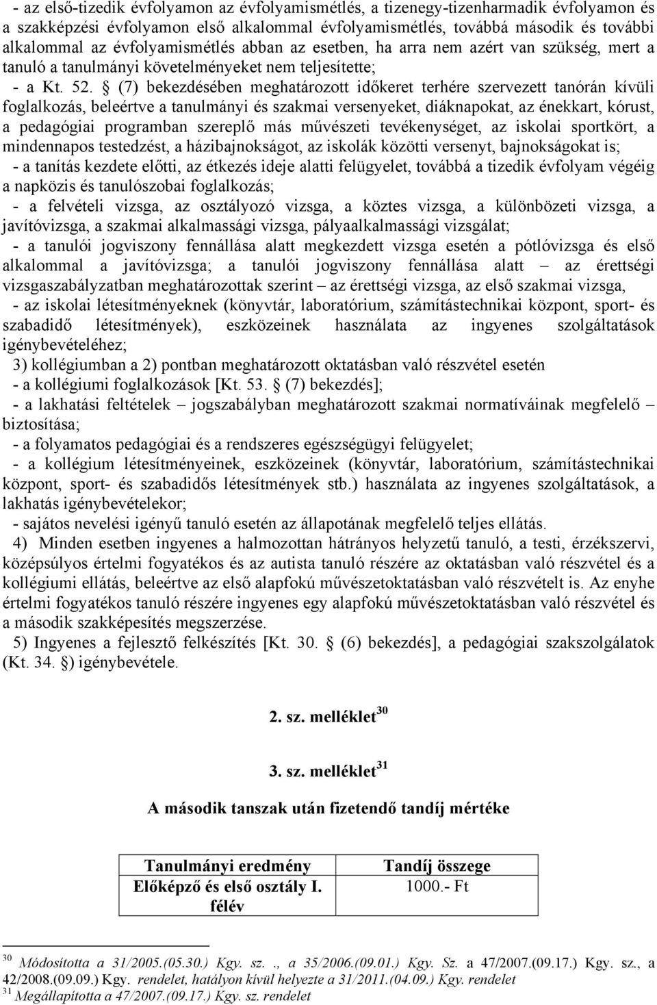 (7) bekezdésében meghatározott időkeret terhére szervezett tanórán kívüli foglalkozás, beleértve a tanulmányi és szakmai versenyeket, diáknapokat, az énekkart, kórust, a pedagógiai programban