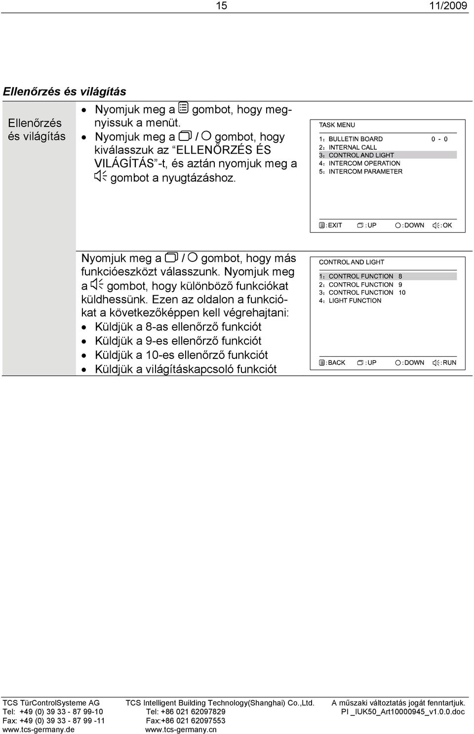 Nyomjuk meg a / gombot, hogy más funkcióeszközt válasszunk. Nyomjuk meg a gombot, hogy különböző funkciókat küldhessünk.