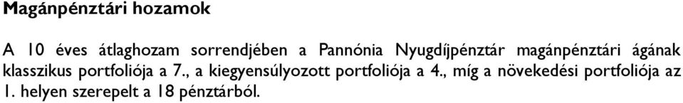 portfoliója a 7., a kiegyensúlyozott portfoliója a 4.