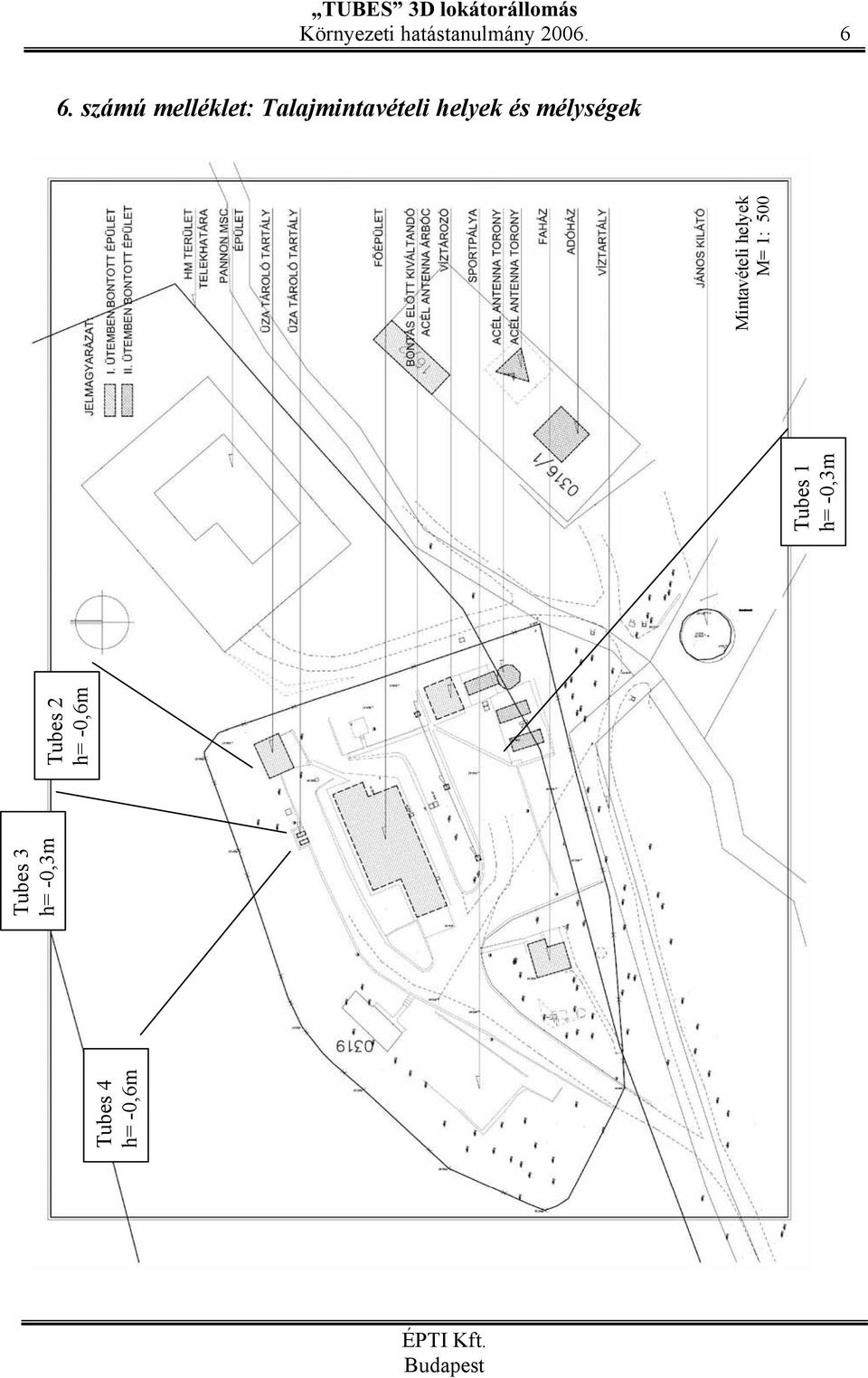 mélységek Tubes 4 h= -0,6m Tubes 3 h= -0,3m