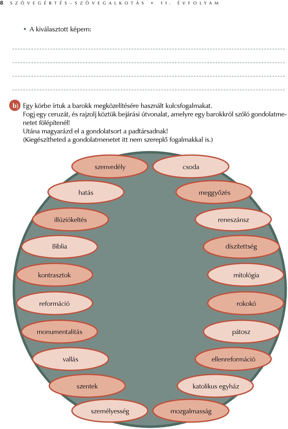 Fogj egy ceruzát, és rajzolj köztük bejárási útvonalat, amelyre egy barokkról szóló gondolatmenetet fölépítenél!