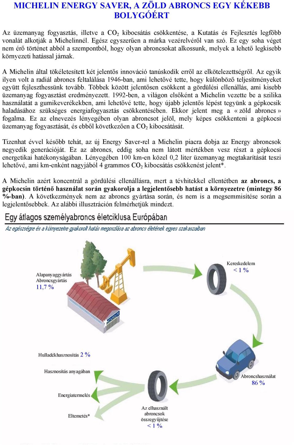 A Michelin által tökéletesített két jelentős innováció tanúskodik erről az elkötelezettségről.