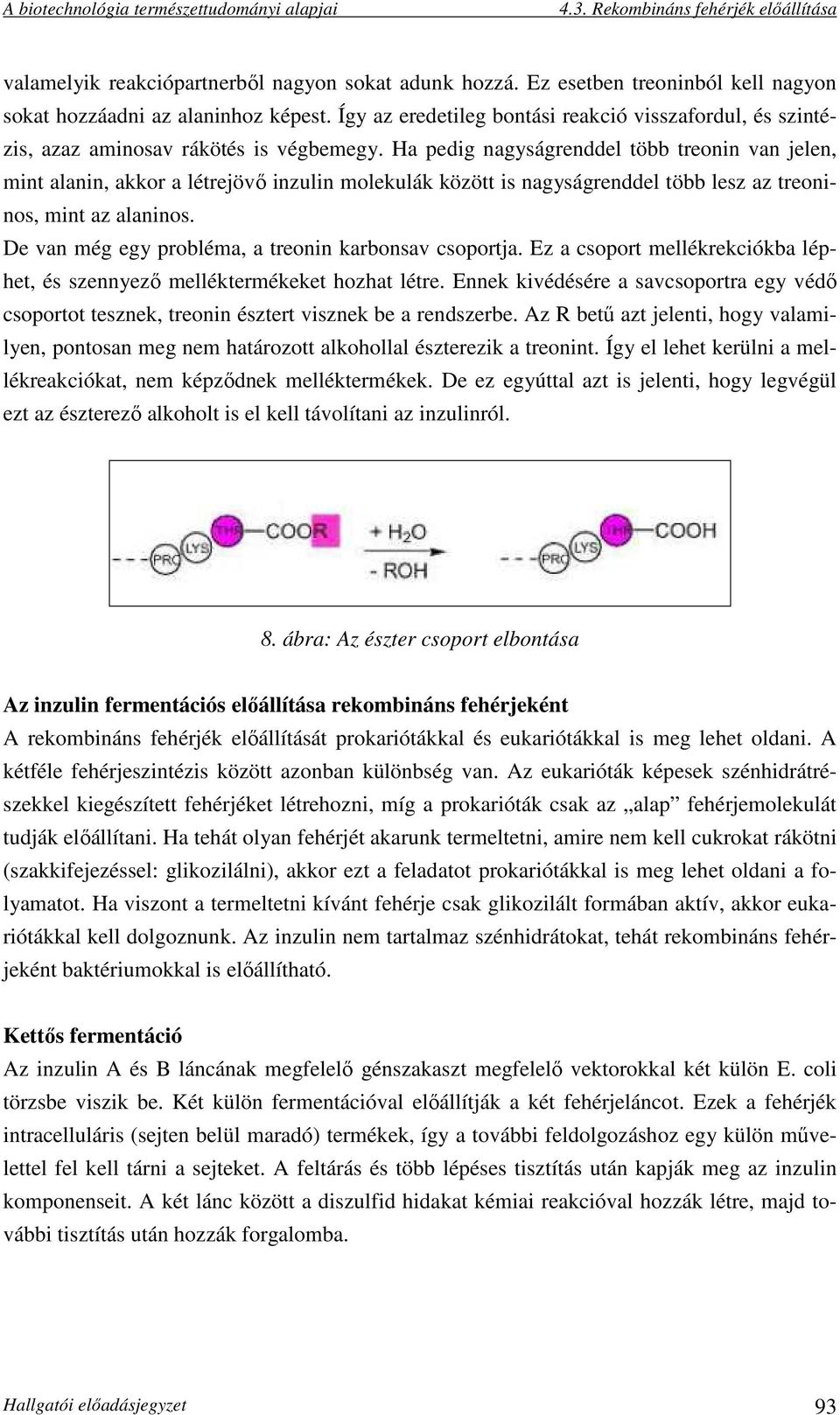 Ha pedig nagyságrenddel több treonin van jelen, mint alanin, akkor a létrejövő inzulin molekulák között is nagyságrenddel több lesz az treoninos, mint az alaninos.