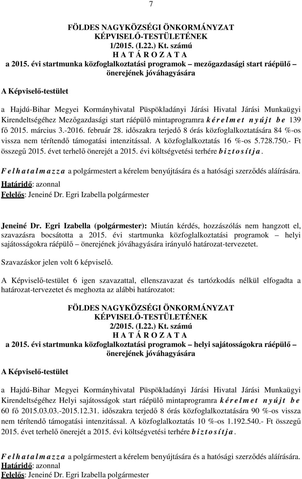 Kirendeltségéhez Mezőgazdasági start ráépülő mintaprogramra k é r e l m e t n y ú j t b e 139 fő 2015. március 3.-2016. február 28.