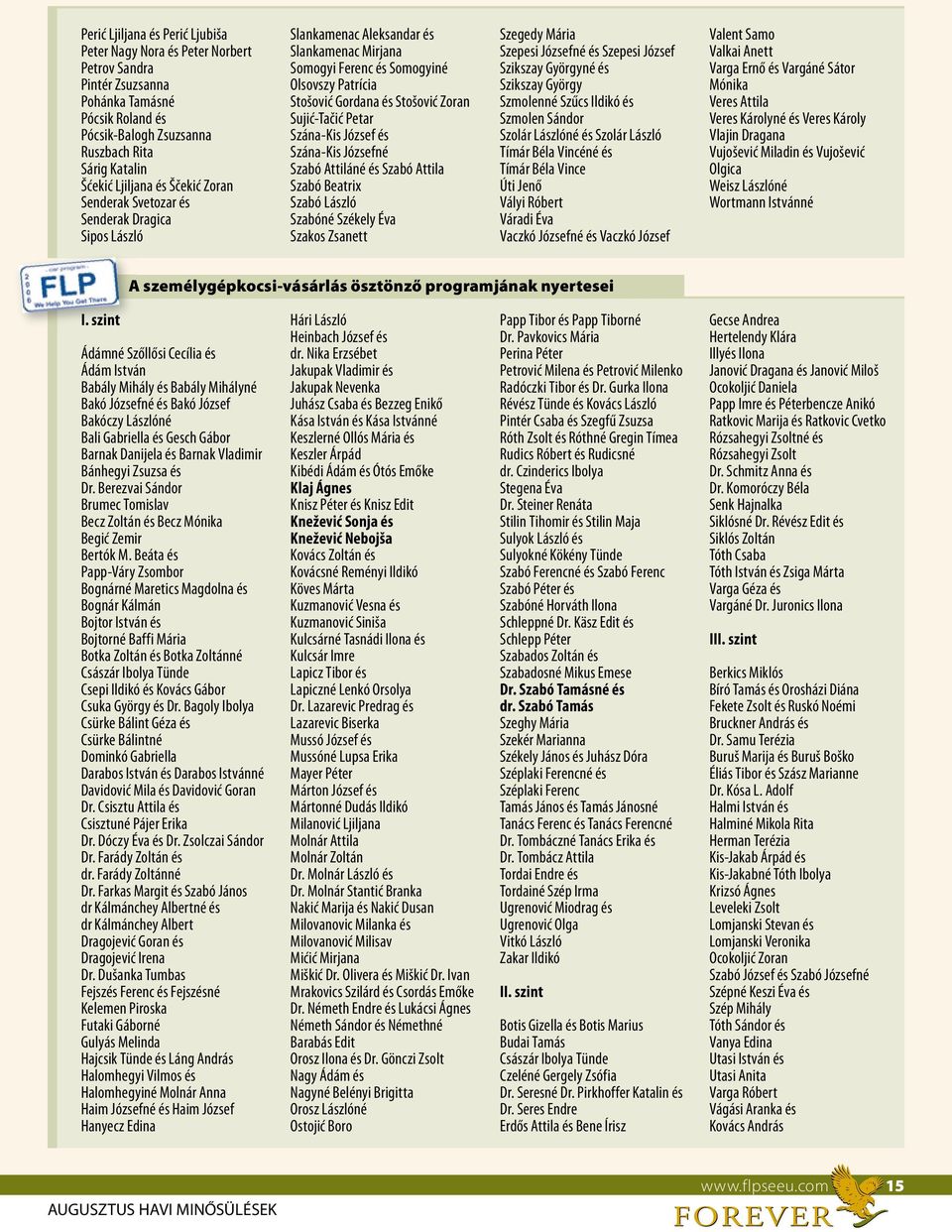 Sujić-Tačić Petar Szána-Kis József és Szána-Kis Józsefné Szabó Attiláné és Szabó Attila Szabó Beatrix Szabó László Szabóné Székely Éva Szakos Zsanett Szegedy Mária Szepesi Józsefné és Szepesi József