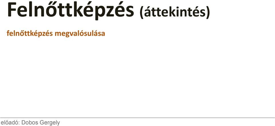 felnőttképzés