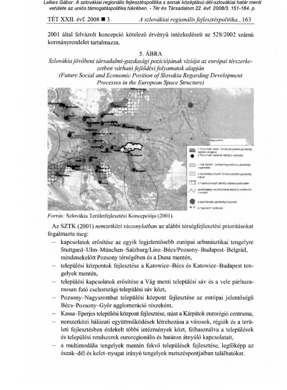 ÁBRA Szlovákia jöv őbeni társadalmi-gazdasági pozíciójának víziója az európai térszerkezetben várható fejlődési folyamatok alapján (Future Social and Economic Position of Slovakia Regarding