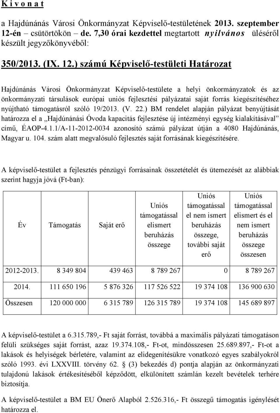 kiegészítéséhez nyújtható támogatásról szóló 19/2013. (V. 22.