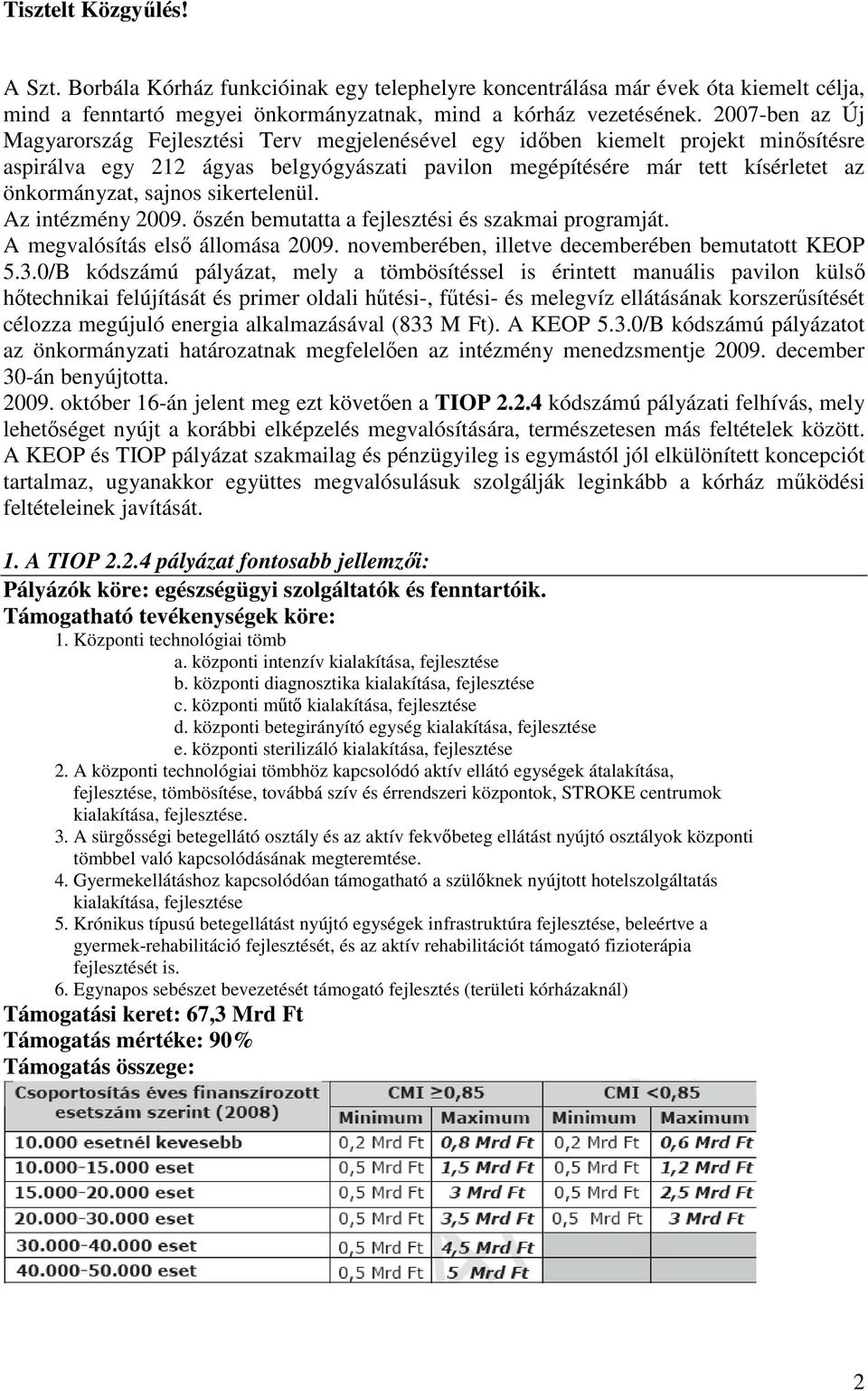 sajnos sikertelenül. Az intézmény 2009. ıszén bemutatta a fejlesztési és szakmai programját. A megvalósítás elsı állomása 2009. novemberében, illetve decemberében bemutatott KEOP 5.3.