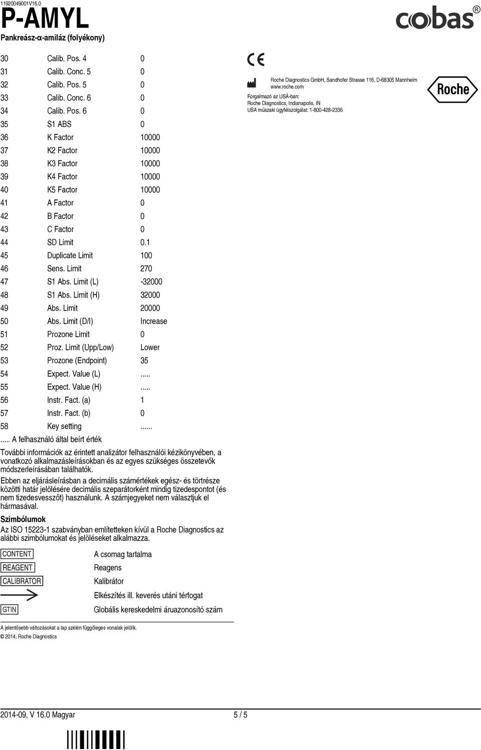 Limit (Upp/Low) Lower 53 Prozone (Endpoint) 35 54 Expect. Value (L)... 55 Expect. Value (H)... 56 Instr. Fact. (a) 1 57 Instr. Fact. (b) 0 58 Key setting.