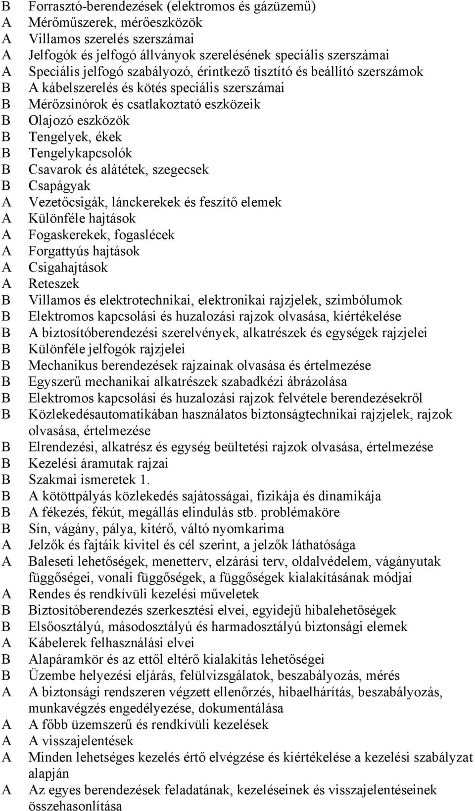 szegecsek sapágyak Vezetőcsigák, lánckerekek és feszítő elemek Különféle hajtások Fogaskerekek, fogaslécek Forgattyús hajtások sigahajtások Reteszek Villamos és elektrotechnikai, elektronikai