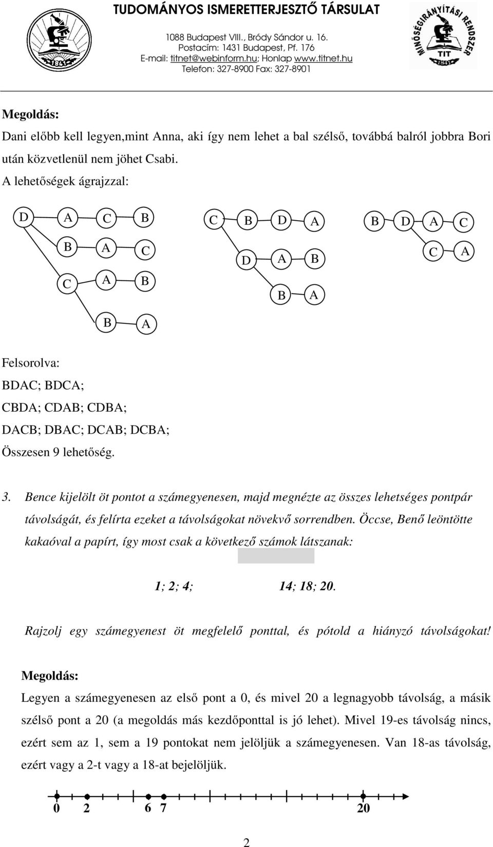 lehetőségek ágrajzzal: Felsorolva: ; ; ; ; ; ; ; ; ; Összesen 9 lehetőség. 3.