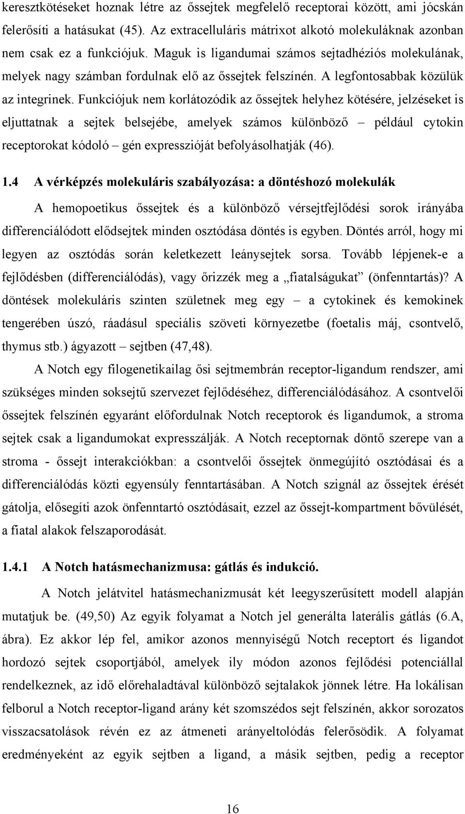 Funkciójuk nem korlátozódik az őssejtek helyhez kötésére, jelzéseket is eljuttatnak a sejtek belsejébe, amelyek számos különböző például cytokin receptorokat kódoló gén expresszióját befolyásolhatják