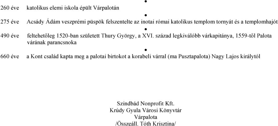 század legkiválóbb várkapitánya, 1559-től Palota várának parancsnoka 660 éve a Kont család kapta meg a palotai birtokot