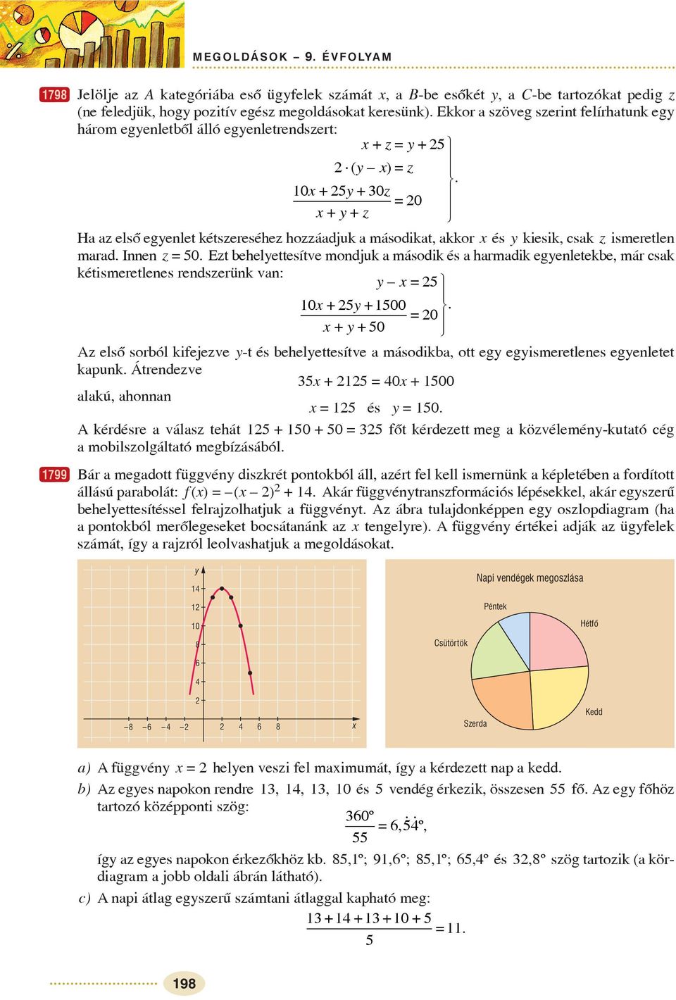 x+ y+ z = x+ y+ z Ha az elsõ egyenlet kétszereséhez hozzáadjuk a másodikat, akkor x és y kiesik, csak z ismeretlen marad. Innen z =.