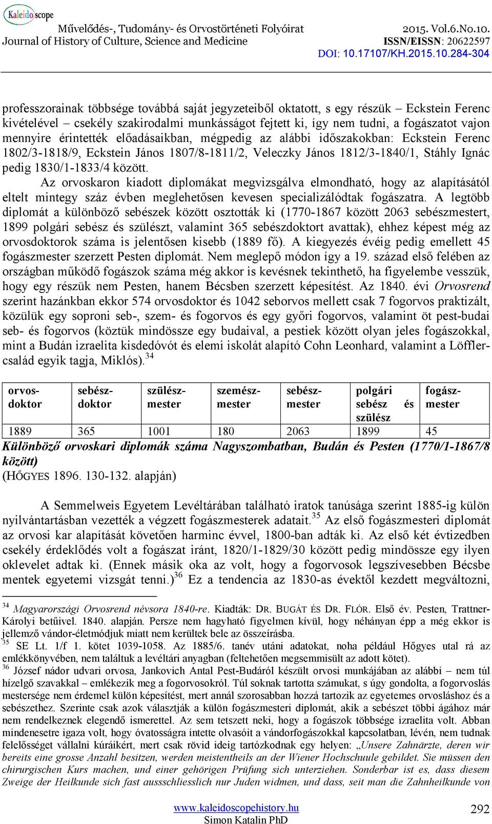 Az orvoskaron kiadott diplomákat megvizsgálva elmondható, hogy az alapításától eltelt mintegy száz évben meglehetősen kevesen specializálódtak fogászatra.