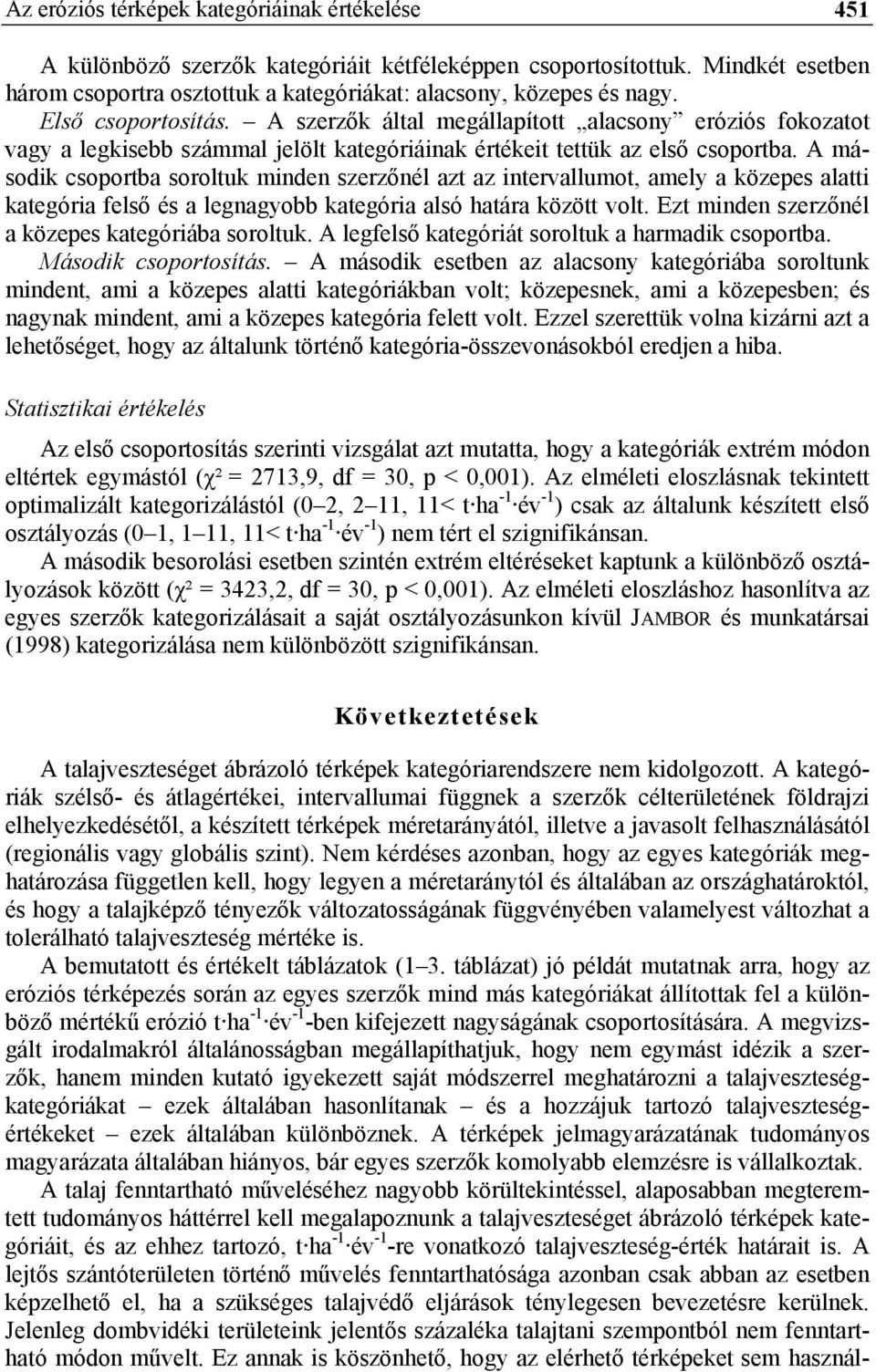 A második csoportba soroltuk minden szerzőnél azt az intervallumot, amely a közepes alatti kategória felső és a legnagyobb kategória alsó határa között volt.