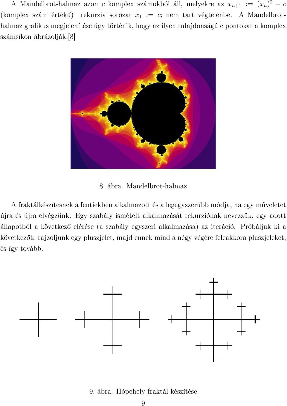 Mandelbrot-halmaz A fraktálkészítésnek a fentiekben alkalmazott és a legegyszer bb módja, ha egy m veletet újra és újra elvégzünk.