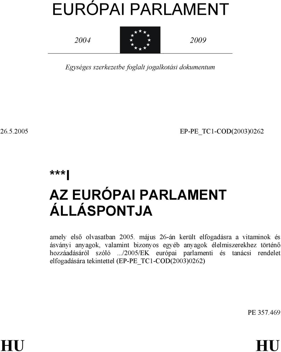 május 26-án került elfogadásra a vitaminok és ásványi anyagok, valamint bizonyos egyéb anyagok