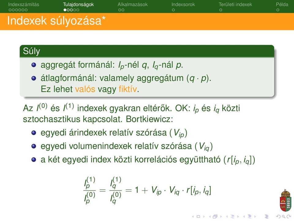 OK: i p és i q közti sztochasztikus kapcsolat.