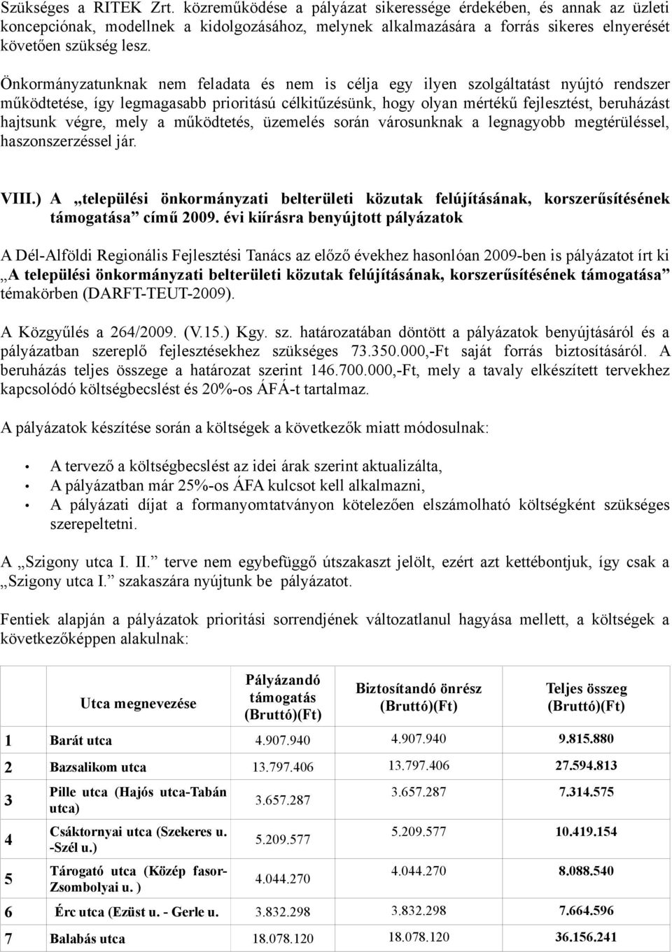 Önkormányzatunknak nem feladata és nem is célja egy ilyen szolgáltatást nyújtó rendszer működtetése, így legmagasabb prioritású célkitűzésünk, hogy olyan mértékű fejlesztést, beruházást hajtsunk