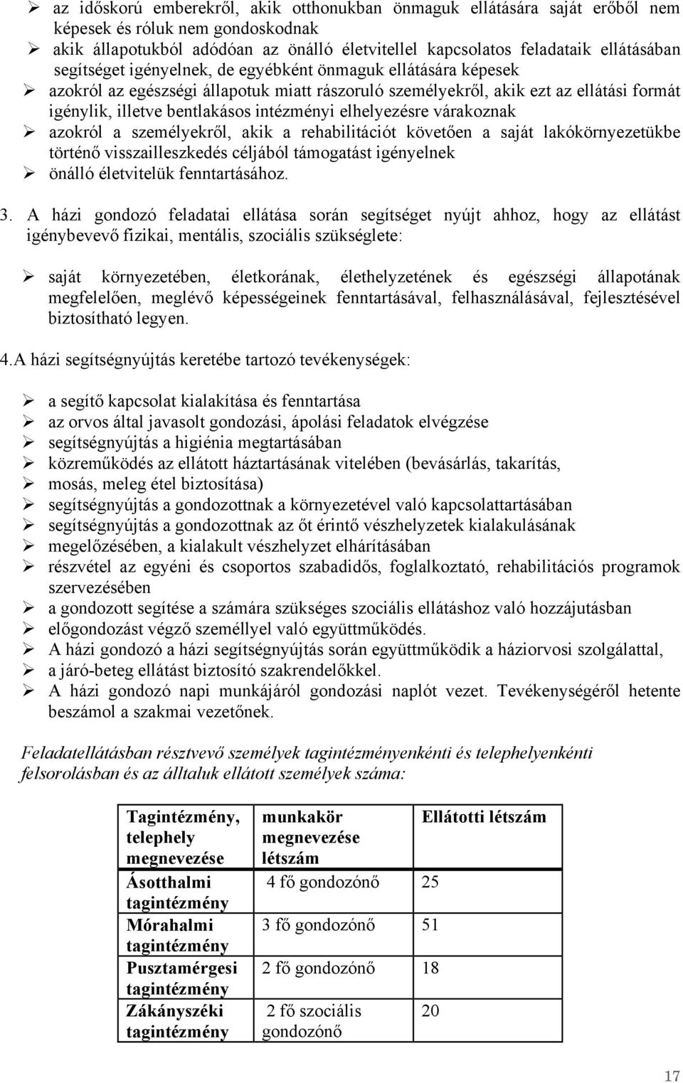 elhelyezésre várakoznak azokról a személyekről, akik a rehabilitációt követően a saját lakókörnyezetükbe történő visszailleszkedés céljából támogatást igényelnek önálló életvitelük fenntartásához. 3.